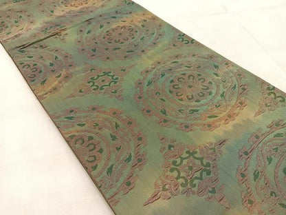平和屋着物◎六通柄袋帯　ふくれ織　正倉院花文　正絹　逸品　BAAU8670yc
