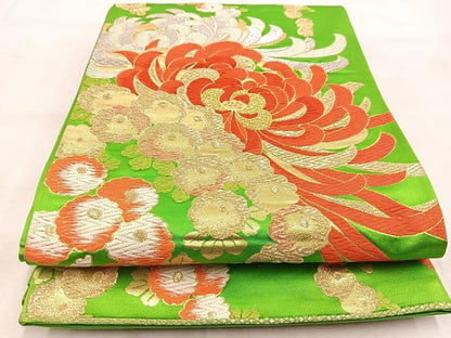 平和屋着物◎六通柄袋帯 唐織 小袖桐更紗華紋 金銀糸 正絹 逸品 BAAU8822yc