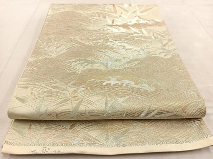 平和屋着物◎西陣　六通柄袋帯　立波文　金銀糸　正絹　逸品　BAAU8891yc