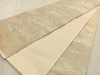 平和屋着物◎西陣　六通柄袋帯　立波文　金銀糸　正絹　逸品　BAAU8891yc