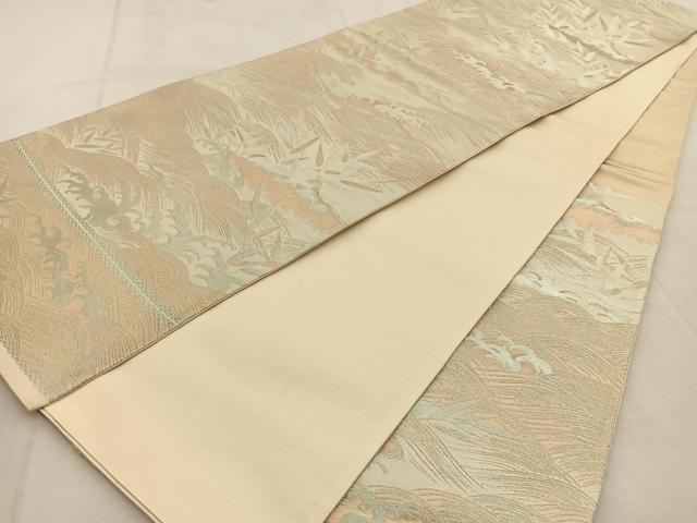 平和屋着物◎西陣　六通柄袋帯　立波文　金銀糸　正絹　逸品　BAAU8891yc