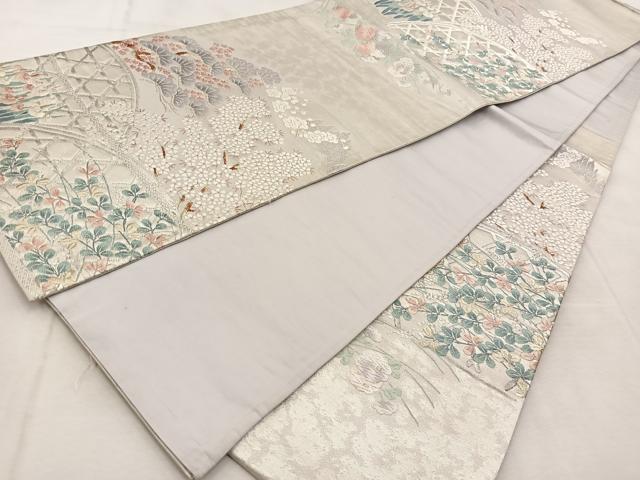 平和屋着物◎六通柄袋帯　唐織　光悦寺　金銀糸　正絹　逸品　BAAU8899yc
