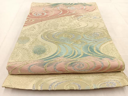 平和屋着物◎六通柄袋帯　花流水　金銀糸　三越扱い　BAAU8901yc