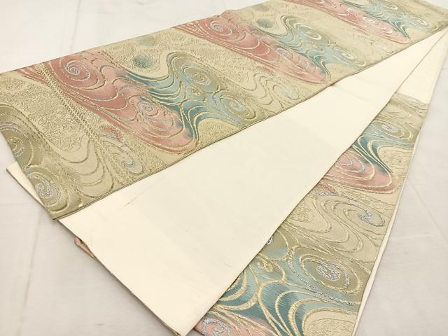 平和屋着物◎六通柄袋帯　花流水　金銀糸　三越扱い　BAAU8901yc