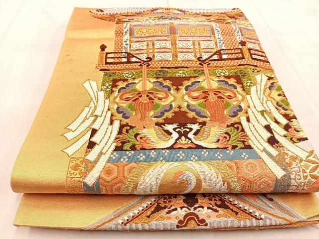 平和屋着物◎六通柄袋帯　唐織　鉾　金銀糸　正絹　逸品　BAAU8929yc