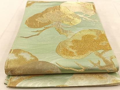 平和屋着物◎六通柄袋帯　浜松文　金銀糸　正絹　逸品　BAAU8957yc