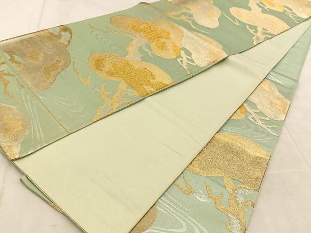 平和屋着物◎六通柄袋帯　浜松文　金銀糸　正絹　逸品　BAAU8957yc