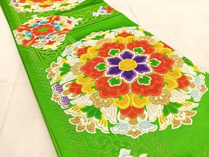 平和屋着物◎六通柄袋帯　唐織　正倉院花文　金銀糸　正絹　逸品　BAAU8971yc