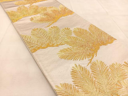 平和屋着物◎六通柄袋帯　若松葉　金糸　正絹　逸品　BAAU8979yc