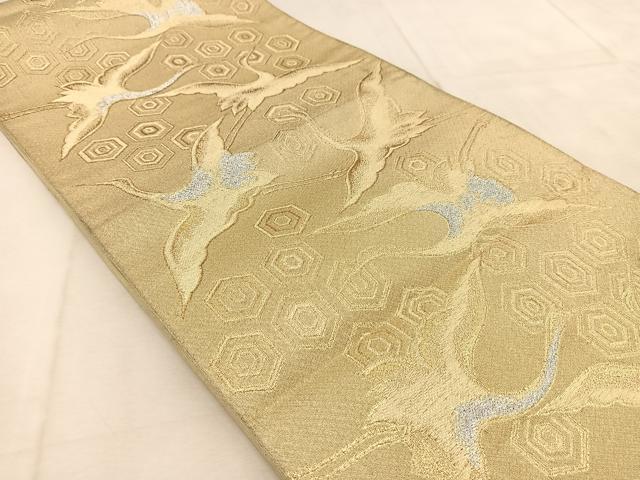 平和屋着物◎六通柄　京袋帯　飛鶴亀甲文　金銀糸　正絹　逸品　BAAU9009yc