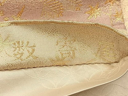 平和屋着物◎六通柄袋帯　道長花鳥文　数寄屋　金糸　正絹　逸品　BAAU9015yc