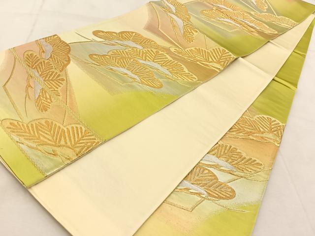 平和屋着物◎六通柄袋帯 笠松 金銀糸 正絹 逸品 BAAU9027yc