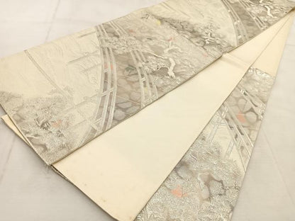 平和屋着物◎六通柄袋帯 渡橋松文 古京錦 二重引箔 正絹 逸品 BAAU9032yc