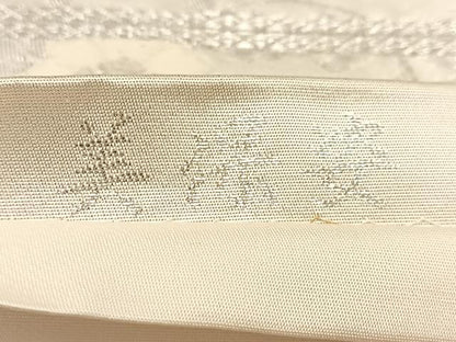平和屋着物◎六通柄袋帯 美保姿 扇面花車文 銀糸 正絹 逸品 BAAU9040yc
