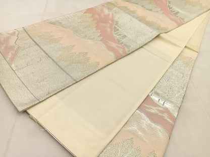 平和屋着物◎六通柄袋帯 樹林文 金銀糸 正絹 逸品 BAAU9042yc