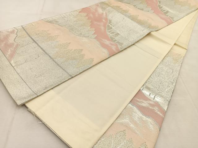 平和屋着物◎六通柄袋帯 樹林文 金銀糸 正絹 逸品 BAAU9042yc