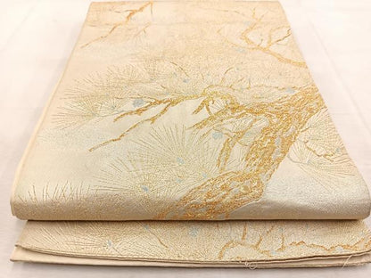 平和屋着物◎六通柄袋帯　笠松　金銀糸　正絹　逸品　BAAU9082yc