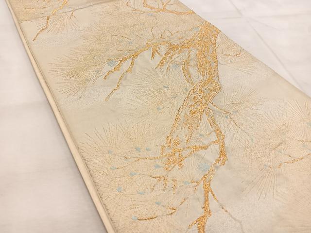 平和屋着物◎六通柄袋帯　笠松　金銀糸　正絹　逸品　BAAU9082yc