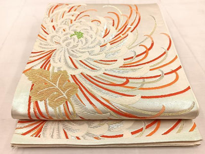 平和屋着物◎六通柄袋帯 唐織 乱菊 金銀糸 正絹 逸品 BAAU9091yc