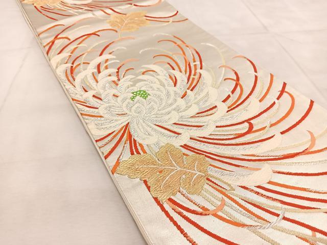 平和屋着物◎六通柄袋帯 唐織 乱菊 金銀糸 正絹 逸品 BAAU9091yc