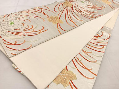 平和屋着物◎六通柄袋帯 唐織 乱菊 金銀糸 正絹 逸品 BAAU9091yc
