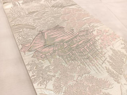 平和屋着物◎六通柄袋帯　京名所　プラチナ二重箔　正絹　逸品　BAAU9101yc