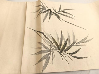 平和屋着物◎西陣　太鼓柄袋帯　作家物　手描き　笹竹文　金銀彩　証紙付き　正絹　逸品　BAAU9102yc