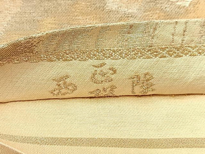 平和屋着物◎西陣 六通柄 本袋帯 流水風景文 金銀糸 正絹 逸品 BAAU9108yc