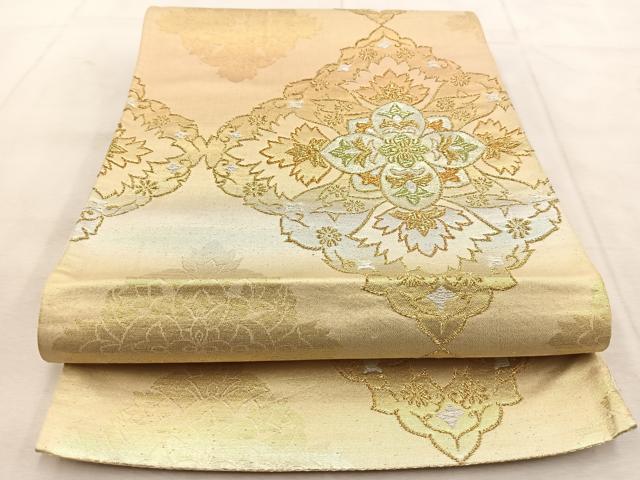 平和屋着物◎六通柄袋帯　宝相華　金銀糸　正絹　逸品　BAAU9147yc