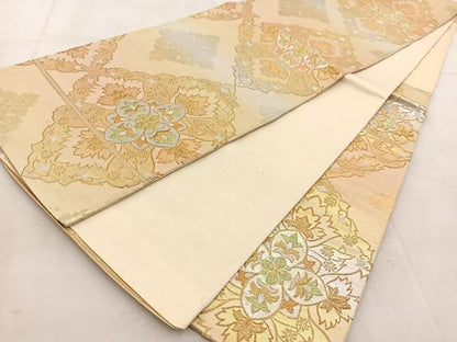 平和屋着物◎六通柄袋帯　宝相華　金銀糸　正絹　逸品　BAAU9147yc