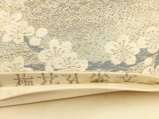 平和屋着物◎六通柄袋帯　唐織　梅花孔雀文　九百錦　プラチナ箔　正絹　逸品　BAAU9152yc