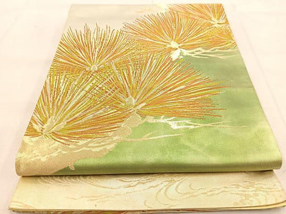 平和屋着物◎六通柄袋帯　浜松文　金銀糸　引箔　正絹　逸品　BAAU9153yc