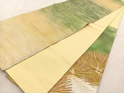 平和屋着物◎六通柄袋帯　浜松文　金銀糸　引箔　正絹　逸品　BAAU9153yc