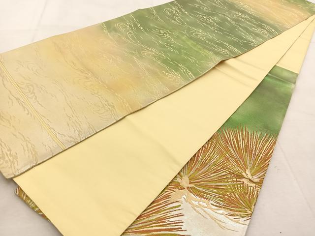 平和屋着物◎六通柄袋帯　浜松文　金銀糸　引箔　正絹　逸品　BAAU9153yc