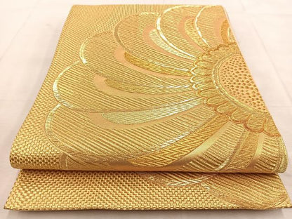 平和屋着物◎六通柄袋帯　舞花文　金糸　正絹　逸品　BAAU9155yc