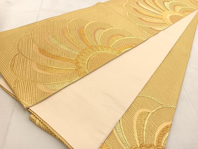 平和屋着物◎六通柄袋帯　舞花文　金糸　正絹　逸品　BAAU9155yc