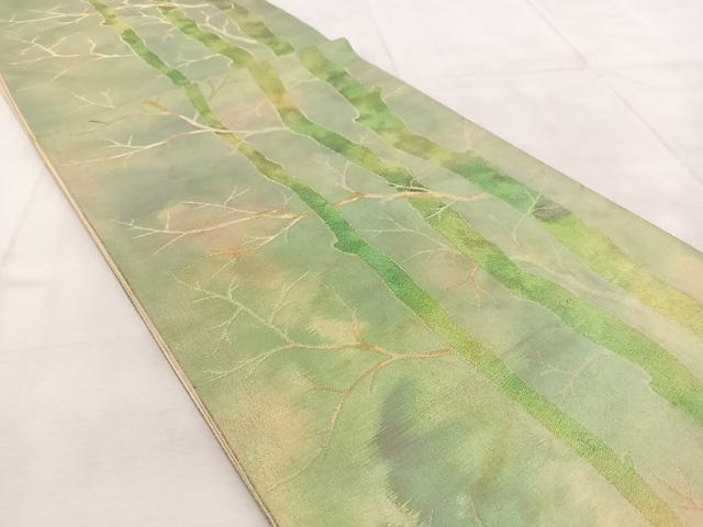 平和屋着物◎六通柄袋帯　木立　金銀糸　引箔　正絹　逸品　BAAU9170yc
