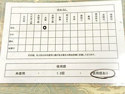平和屋着物◎六通柄袋帯　人物花鳥丸文　金糸　正絹　逸品　BAAU9174yc