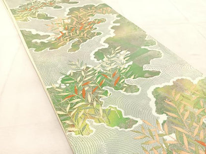 平和屋着物◎六通柄袋帯　唐織　草木文　金銀糸　引箔　正絹　逸品　BAAU9177yc