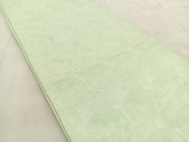 平和屋着物◎六通柄袋帯　唐織　花丸文　正絹　逸品　BAAU9183yc
