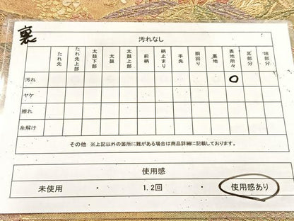 平和屋着物◎佐賀錦　両面　六通柄袋帯　雪輪笹花文　金銀糸　引箔　正絹　逸品　BAAU9192yc