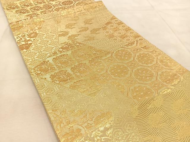 平和屋着物◎佐賀錦　六通柄袋帯　名物裂　名物錦　金糸　正絹　逸品　BAAU9210yc