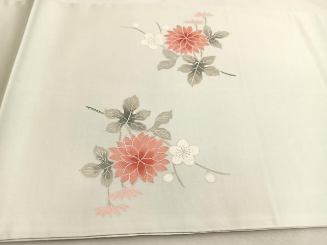 平和屋着物◎太鼓柄袋帯　作家物　手描き　枝花文　正絹　逸品　BAAU9241yc