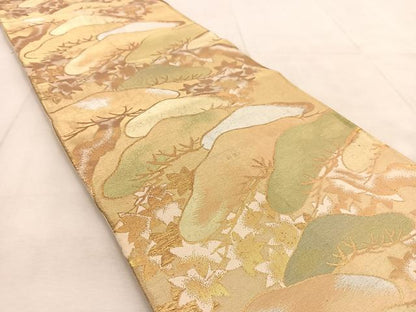 平和屋着物◎六通柄袋帯　笠松楓文　金銀糸　正絹　逸品　BAAU9245yc