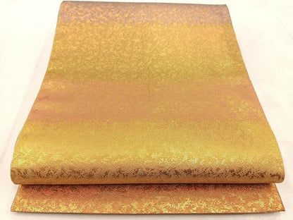 平和屋着物◎佐賀錦　六通柄袋帯　霞文　金糸　正絹　逸品　BAAU9251yc
