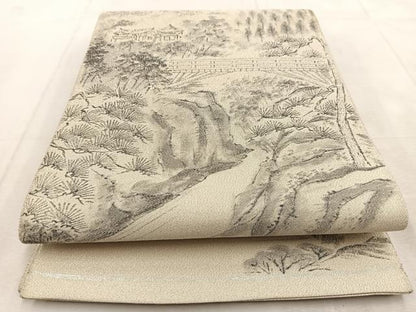 平和屋着物◎太鼓柄袋帯　作家物　手描き　綴れ　京景　正絹　逸品　BAAU9282yc