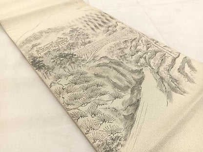 平和屋着物◎太鼓柄袋帯　作家物　手描き　綴れ　京景　正絹　逸品　BAAU9282yc