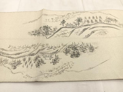 平和屋着物◎太鼓柄袋帯　作家物　手描き　綴れ　京景　正絹　逸品　BAAU9282yc