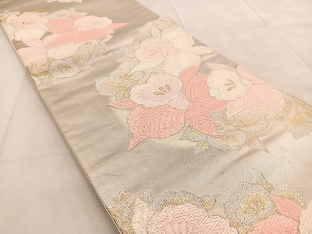 平和屋着物◎六通柄袋帯 唐織 カトレア 金銀糸 正絹 逸品 BAAU9283yc