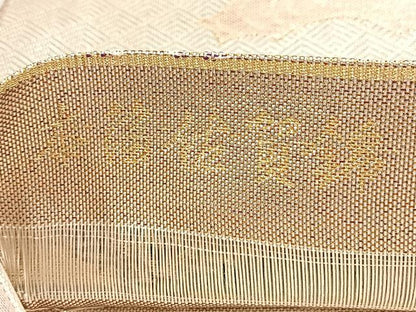 平和屋着物◎本箔佐賀錦　六通柄袋帯　庭園花鳥文　正絹　逸品　BAAU9289yc